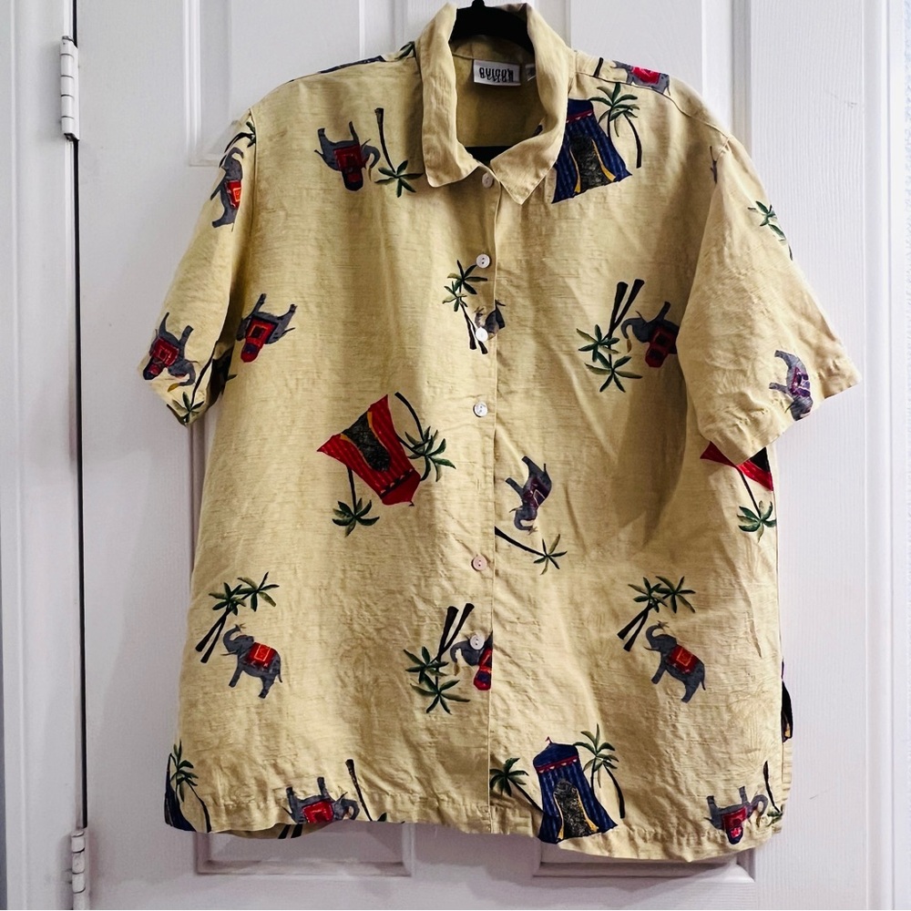 Vintage Chico’s Design Collection Silk & Linen Short Sleeve